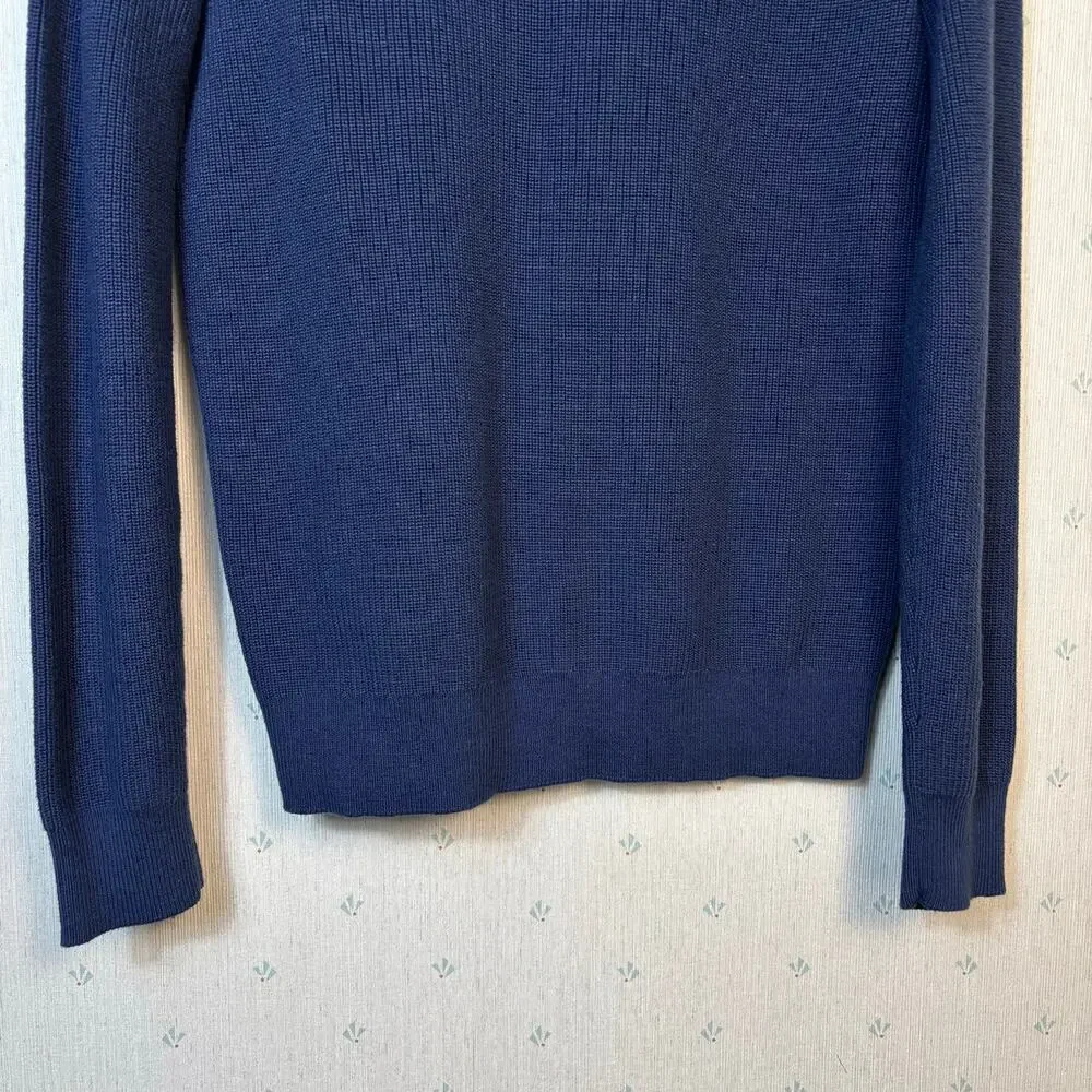 Banana Republic Button Mock Neck Ribbed Sweater Size Medium Office Minimal NWT